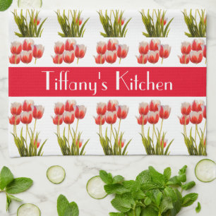 Rode Tulp Bloem Persoonlijke Bloemen Theedoek
