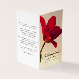 Rode Tulp Bloemen Voorjaar Begrafenis Gebed Visitekaartjes