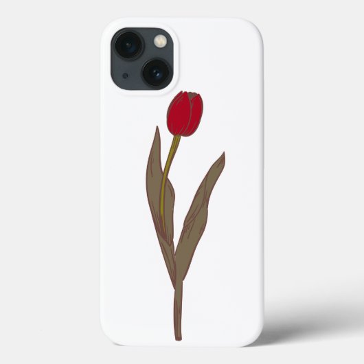 Rode tulp –  bloemillustratie Case-Mate iPhone case (Achterkant)