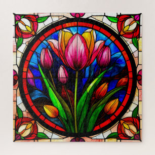 🌷 Rode Tulp Bloemstuk Kunst voor Puzzel Liefhebbe