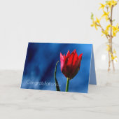 Rode Tulp Gelukkige Scheidingdag Kaart (Gele Bloem)