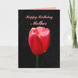 Rode Tulp Gelukkige Verjaardag Moeder Kaart