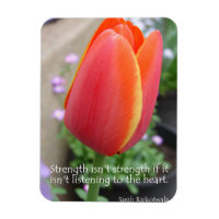 Rode Tulp Kracht Citaat Bloemen foto Magneet