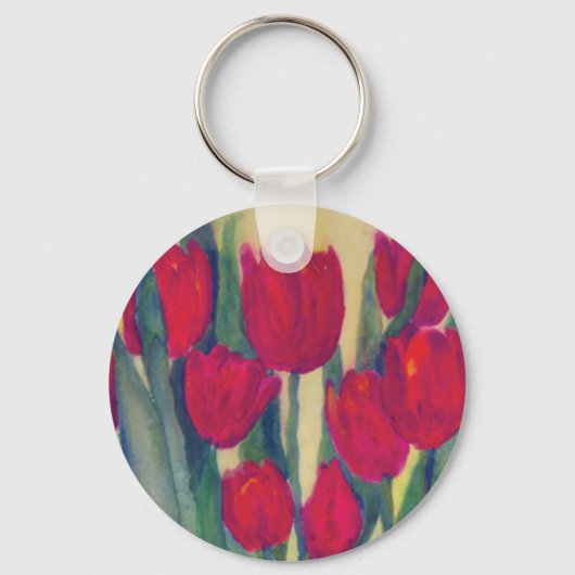 rode tulp sleutelhanger (Voorkant)