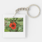 Rode Tulp Sleutelhanger (Achterkant)