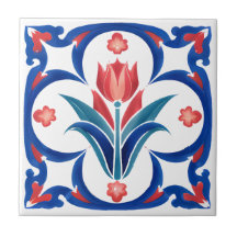 Rode Tulp Turks Iznik Keramische Tegel Art