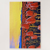 Rode Tulp-veldeverf Puzzle Legpuzzel (Verticaal)