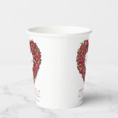 Rode tulpbloem, bouquet, kunstmonogram bruiloft papieren bekers (Rechts)