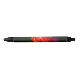 Rode tulpbloem zwarte inkt pen