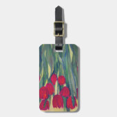 Rode tulpen bagagelabel (Voorkant verticaal)