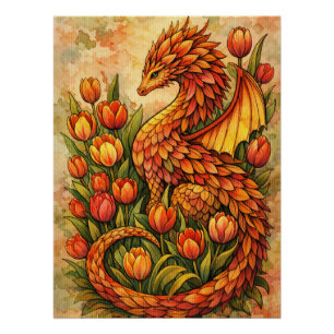 Rode Tulpen Draak Lente Draken Perfect Poster