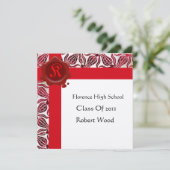 RODE TULPEN EINDPARTY WASZEGEL Monogram Kaart (Staand voorkant)