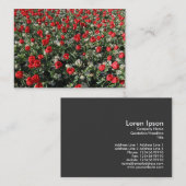 Rode Tulpen en primrozen Visitekaartje (Voorkant / Achterkant)