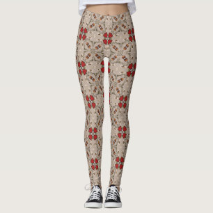 Rode tulpen geometrische leggings