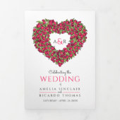 Rode tulpen, hartelinkt, liefde, foto's bruiloft drieluik programma (Cover)