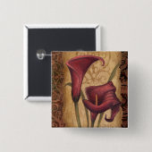 Rode Tulpen I Vierkante Button 5,1 Cm (Voorkant /achterkant)