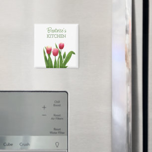 Rode tulpen met groen magneet