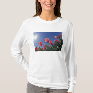 Rode tulpen onder zeer lage hoek, Cincinnati; T-shirt
