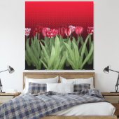 Rode Tulpen op gradiënt Canvas Afdruk (Insitu (Slaapkamer))