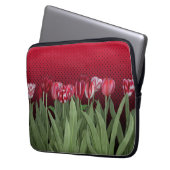 Rode Tulpen op gradiënt Laptop Sleeve (Voorkant Links)
