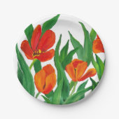 Rode tulpen papieren bordje (Voorkant)