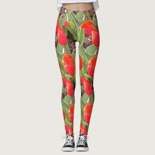 Rode Tulpen Pattern Leggings