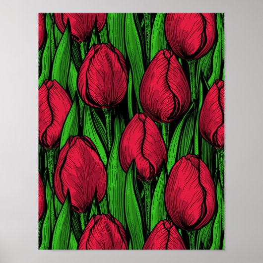 Rode tulpen poster (Voorkant)