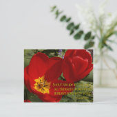 rode tulpen - psalm 98:4 briefkaart (Staand voorkant)