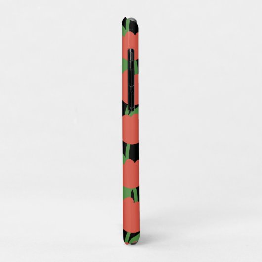 Rode tulpen retro, gepersonaliseerd monogram Case-Mate iPhone case (Achterkant/links)