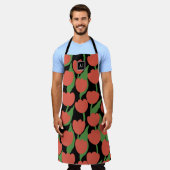 Rode tulpen retro, gepersonaliseerd Schort (Gedragen)