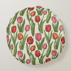 Rode tulpen rond kussen
