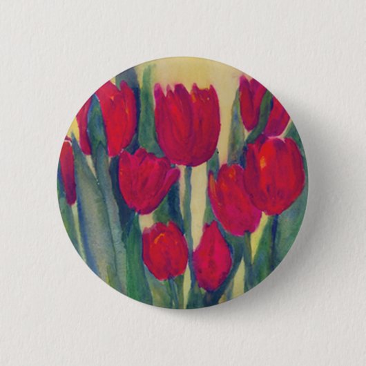 Rode tulpen ronde button 5,7 cm (Voorkant)