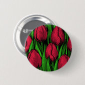 Rode tulpen ronde button 5,7 cm (Voorkant /achterkant)