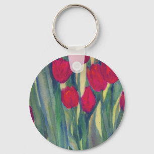 Rode tulpen sleutelhanger