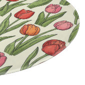 Rode tulpen snijplank (Hoek)