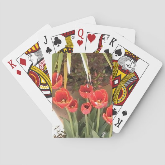 Rode tulpen speelkaarten (Achterkant)