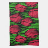 Rode tulpen theedoek (Verticaal)