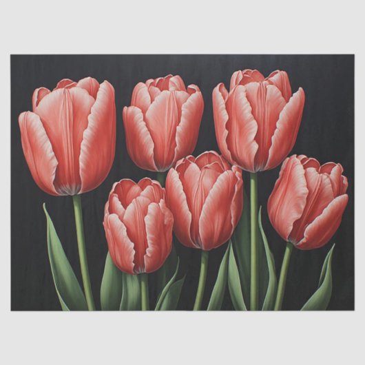 Rode tulpen tissuepapier (Voorkant)