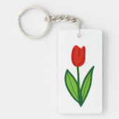 Rode tulpenbloem gepersonaliseerde sleutelhanger (Voorkant)