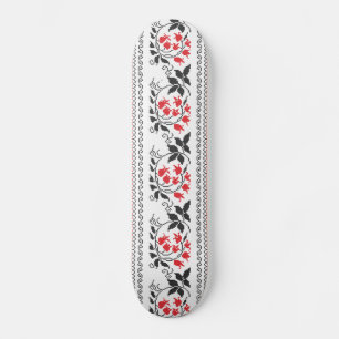 Rode tulpenpatroon skateboard