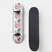 Rode tulpenpatroon skateboard (Voorkant)