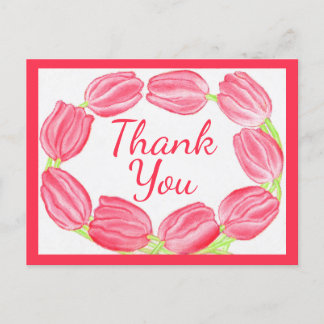Rode tulpenrand ~ Dankkaart Briefkaart