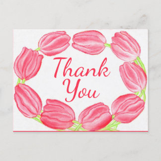 Rode tulpenrand ~ Dankkaart Briefkaart