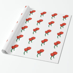 Rode Tulpens Wrap Papier