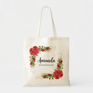 Rode Turkse Rozen Cute Minimaal Bruidsmeisje Tote Bag