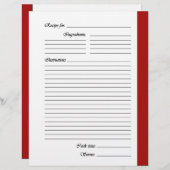 Rode tweezijdige recept pagina's (Voorkant / Achterkant)