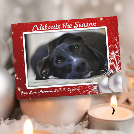 Rode Twinkling Stars Kerstmis Grote Fotokaarten Kaart