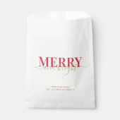 Rode typografie, vrolijk kerstfeest bedankzakje (Voorkant)