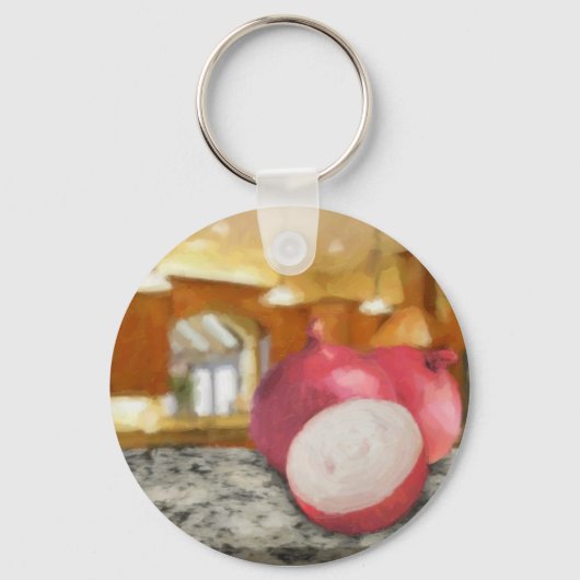 Rode uien sleutelhanger (Voorkant)