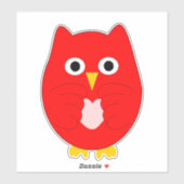 Rode Uil Ontwerp Sticker (Vel)
